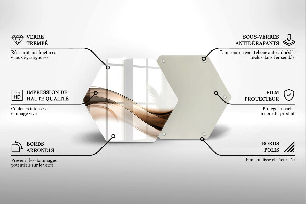 Chopping board glass Abstraction brown lines