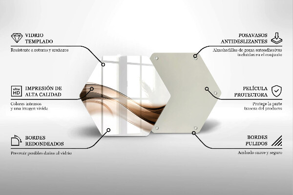 Chopping board glass Abstraction brown lines