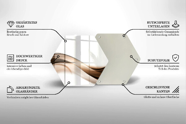 Chopping board glass Abstraction brown lines