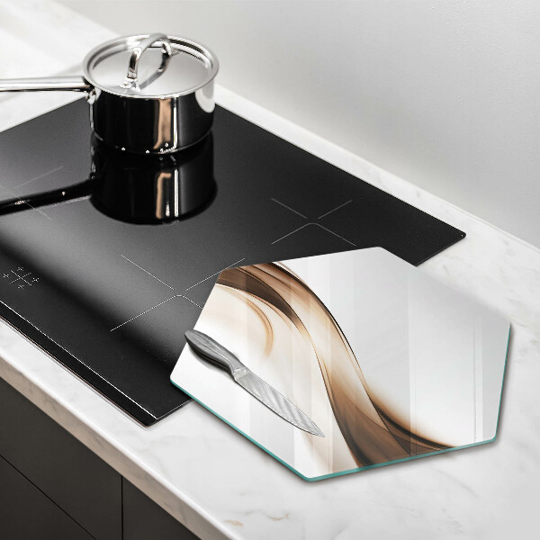 Chopping board glass Abstraction brown lines