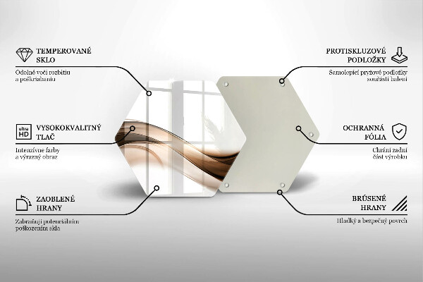 Chopping board glass Abstraction brown lines