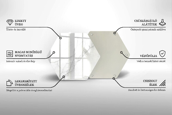 Glass chopping board Marble stone background