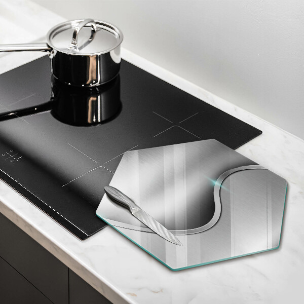 Chopping board Silver metal abstraction
