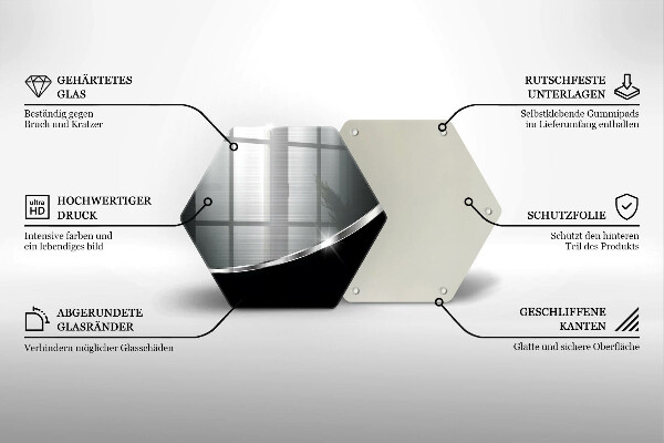 Glass worktop saver Abstraction with metal