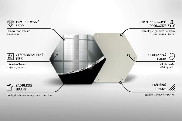 Glass worktop saver Abstraction with metal