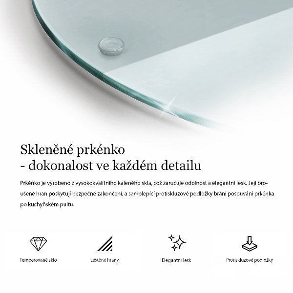 Transparent glass worktop saver 16 in