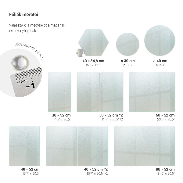 Glass kitchen board 2 pcs. 11.8”x20.5”