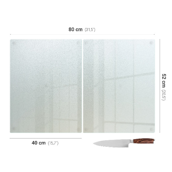 Glass chopping boards, set of 2, 15.7 and 20.5 inches