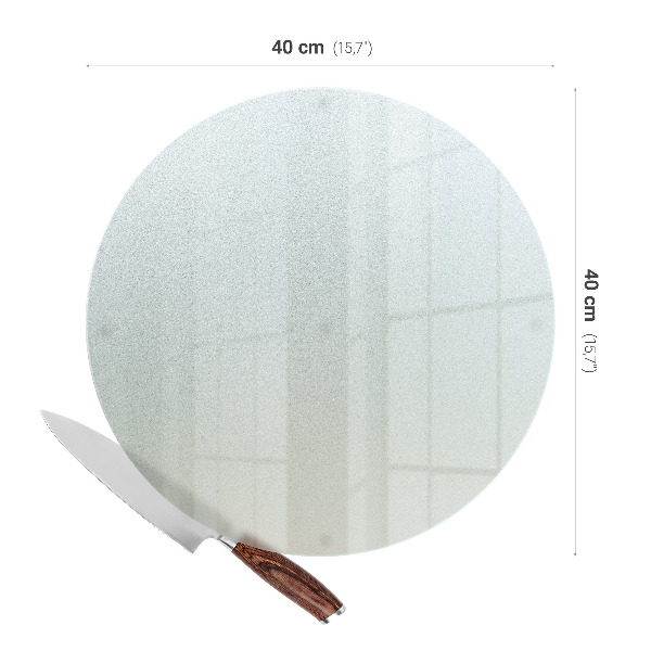 Glass kitchen board with a diameter of 15.7 in