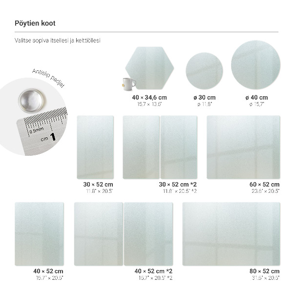 Glass kitchen board 15.7”x20.5”