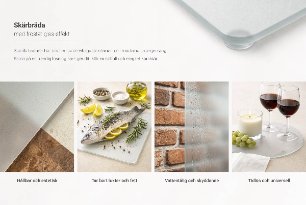 Glass kitchen board 15.7”x20.5”