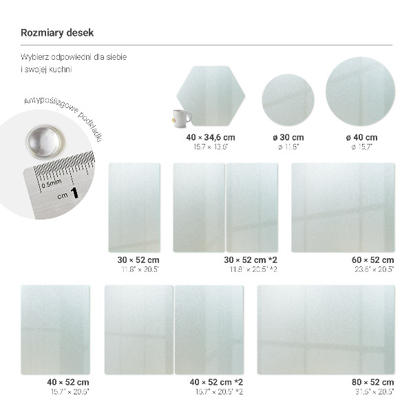 Glass chopping board 31.5”x20.5”