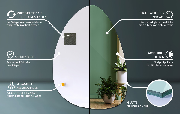 Egg mirror 57x80 cm