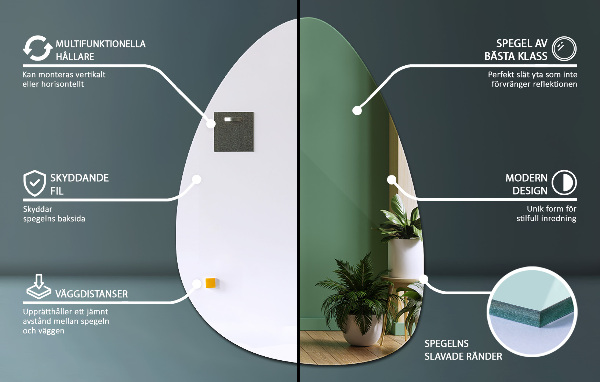 Egg mirror in size 57x80 cm