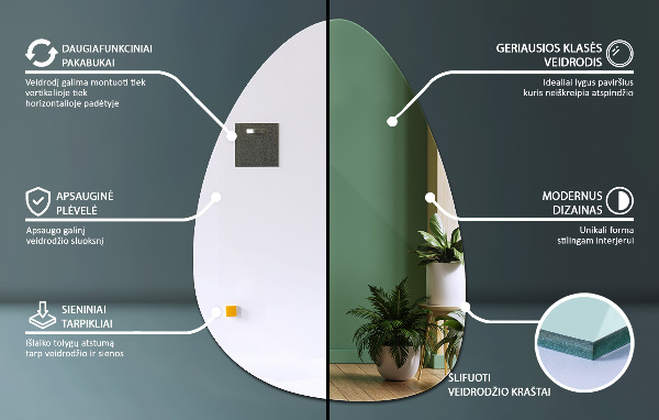 Egg mirror 57x80 cm