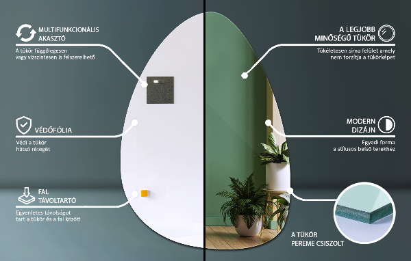Ovoid mirror 64x90 cm