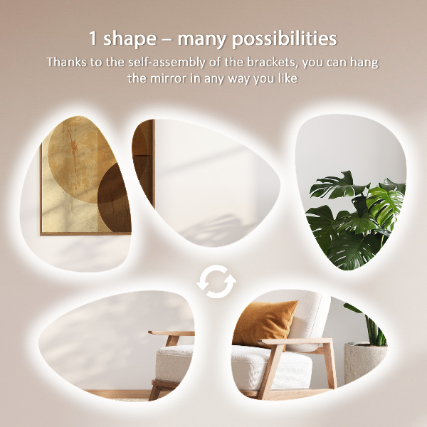 Egg shaped LED mirror 50x70 cm