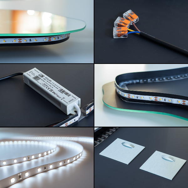 Egg shaped LED mirror 50x70 cm