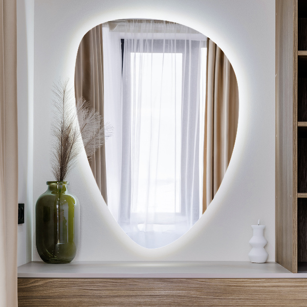 Egg shaped LED mirror 57x80 cm
