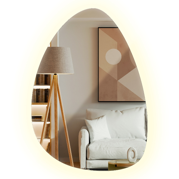 Ovoid LED mirror 64x90 cm