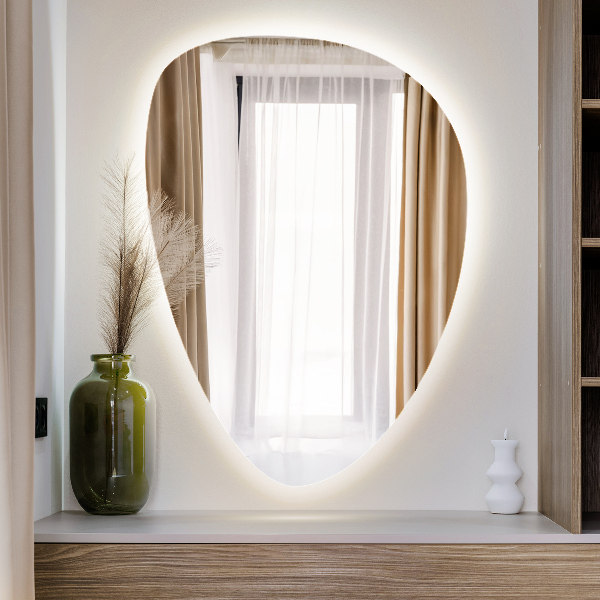 Ovoid LED mirror 64x90 cm