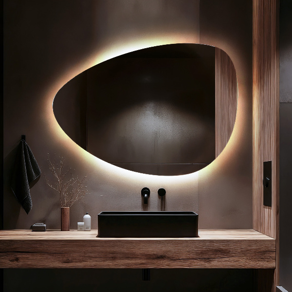 Ovoid LED mirror 64x90 cm