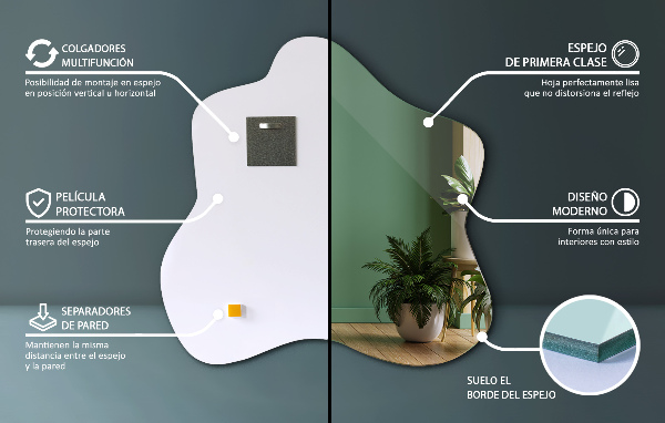 Mirror splash irregular 48x48 cm