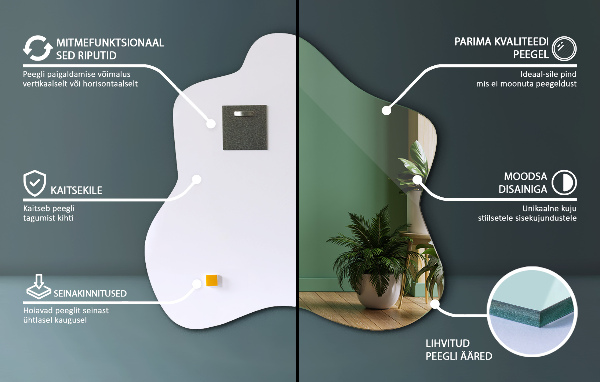 Mirror splash irregular 58x58 cm