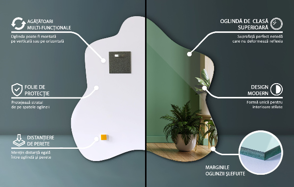 Mirror splash irregular 68x67 cm