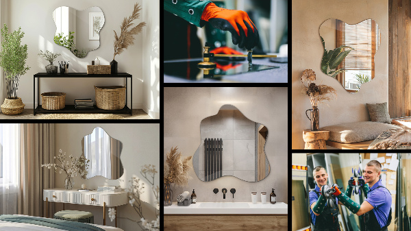 Mirror splash irregular 77x77 cm