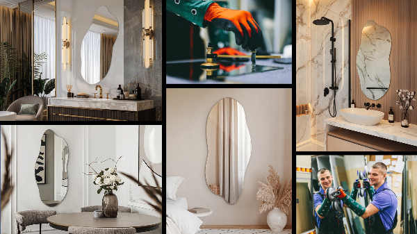 Irregular mirror decorative for the wall 35x80 cm