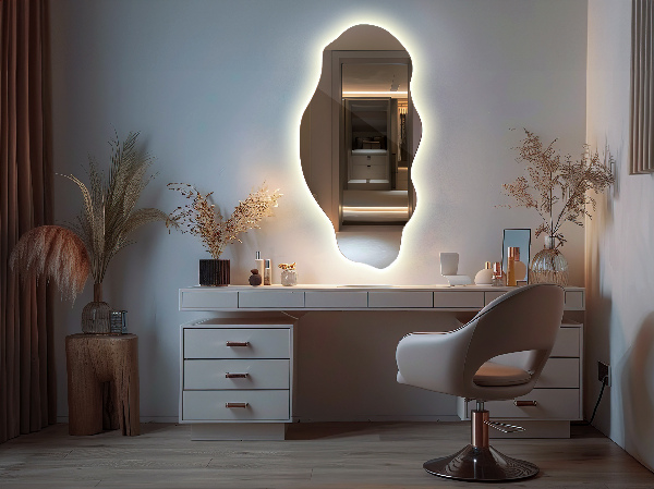 Organic mirror with led lights 50x100 cm