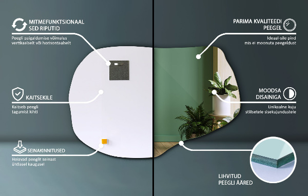 Irregular mirror decorative 28x18 in