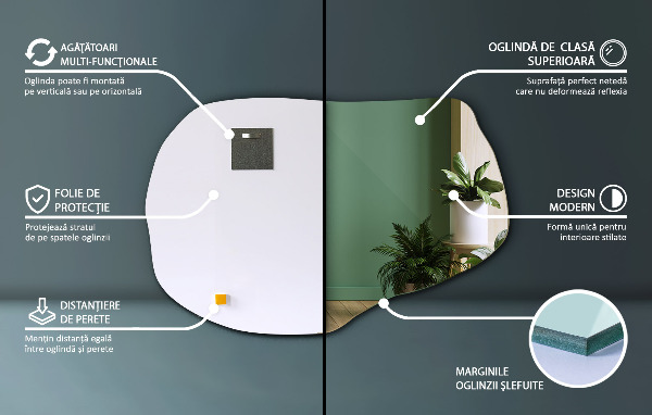 Organic shape mirror frameless 31x20 in