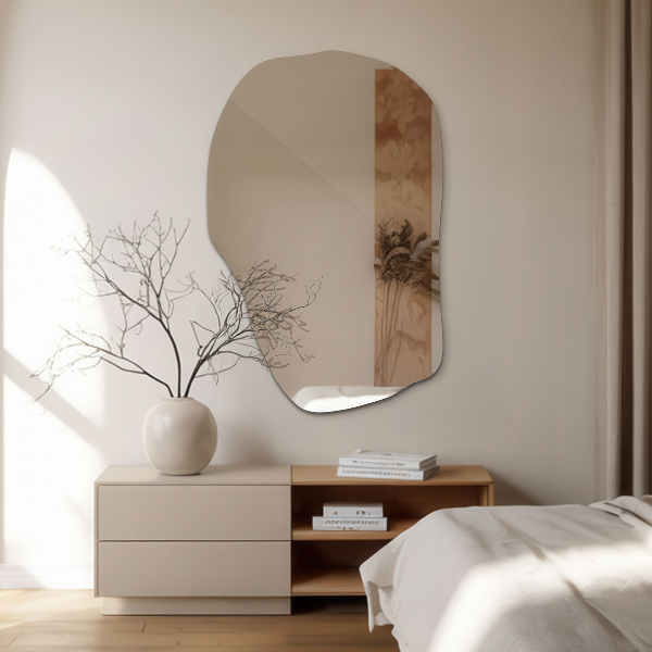 Organic shape mirror frameless 31x20 in