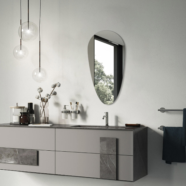 Tear drop frameless mirror 50x100 cm