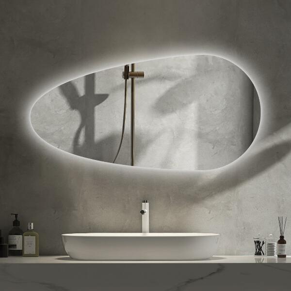 Led bathroom mirror drop shape 45x90 cm