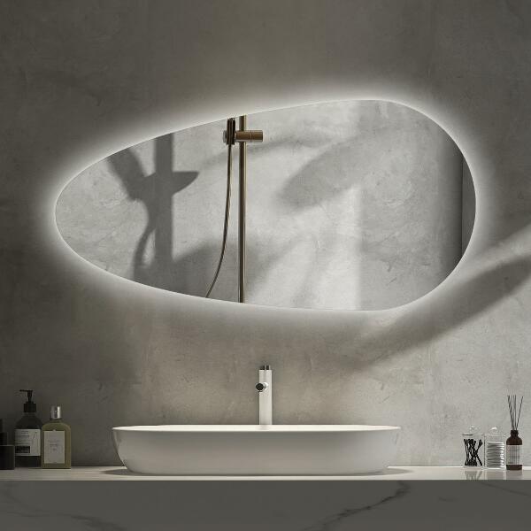 Led bathroom mirror drop shape 45x90 cm