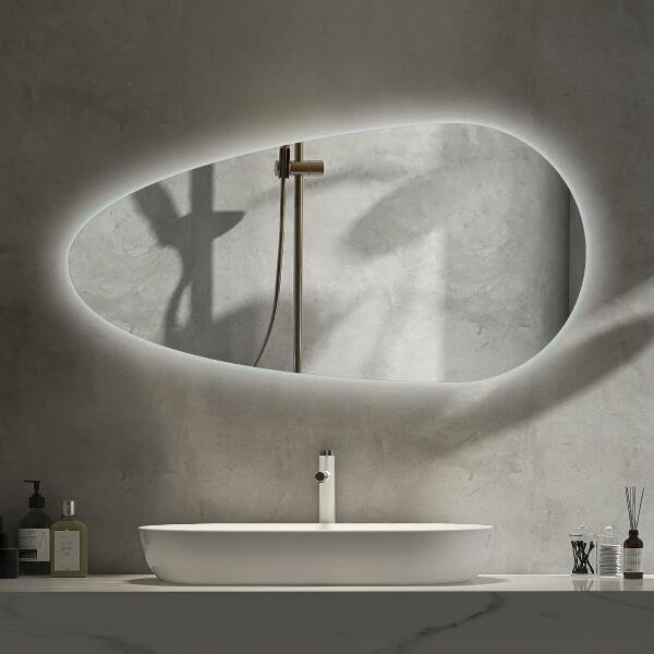 Drop shape mirror with led lights 50x100 cm