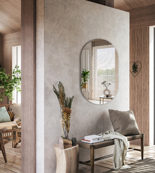 Oval frameless mirror 52x90 cm