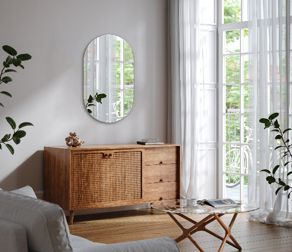 Oval frameless mirror 52x90 cm