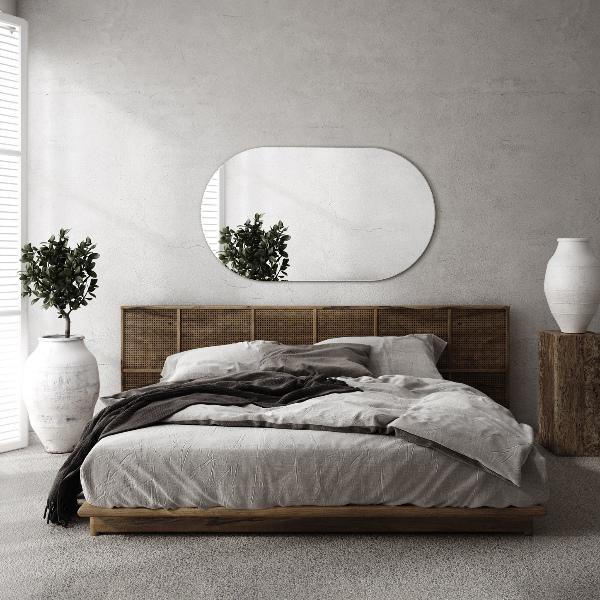 Large oval mirror without frame 58x100 cm