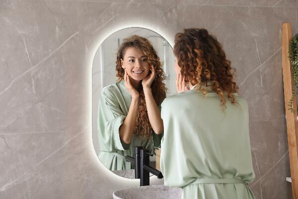 Oval led mirror 40x70 cm