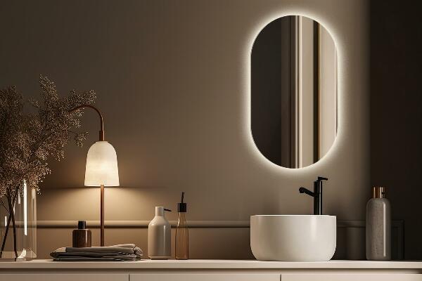 Oval led mirror 40x70 cm