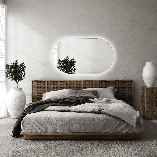 Oval lighted mirror 46x80 cm