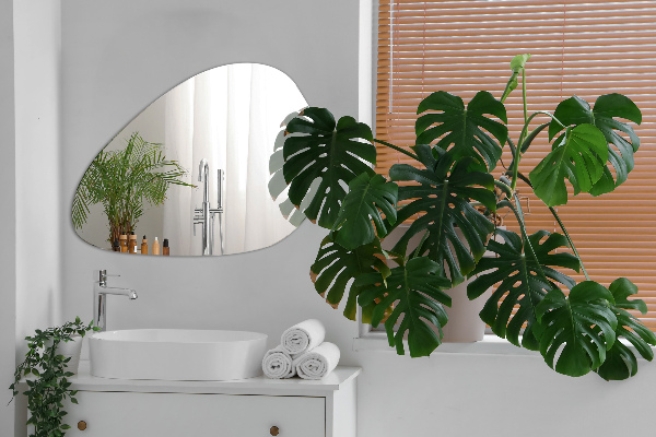Organic mirror frameless loft-style for the bathroom 68x67 cm