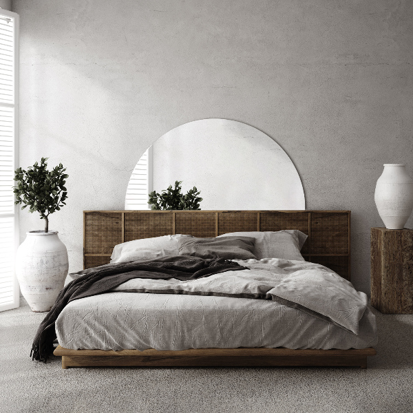 Half round mirror without frame 40x80 cm