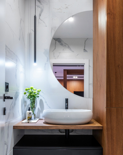 Half round mirror without frame 40x80 cm