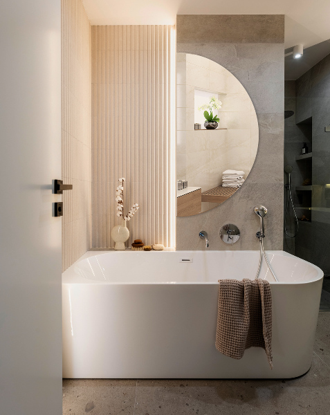 Modern half mirror without frame 50x100 cm