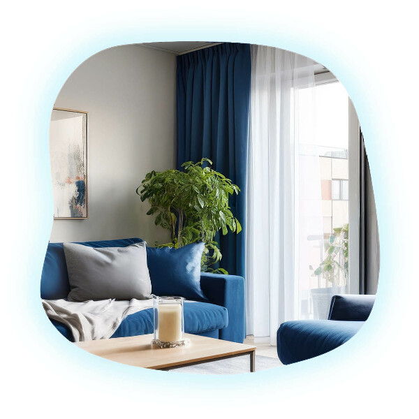 Asymetric led light mirror 68x67 cm